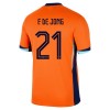 Camisola + Calções Holanda Frenkie de Jong 21 Criança Equipamento 1ª Euro 2024